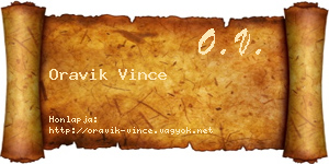 Oravik Vince névjegykártya